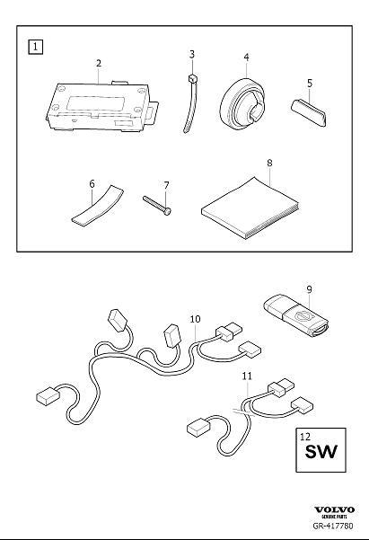 Diagram Accessory usb-unit (auu) for your 2020 Volvo V60 Cross Country   