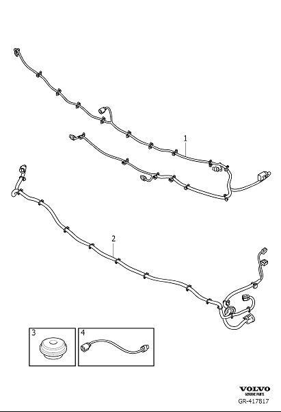 Diagram Cable harness rear bumper for your 2008 Volvo S60   