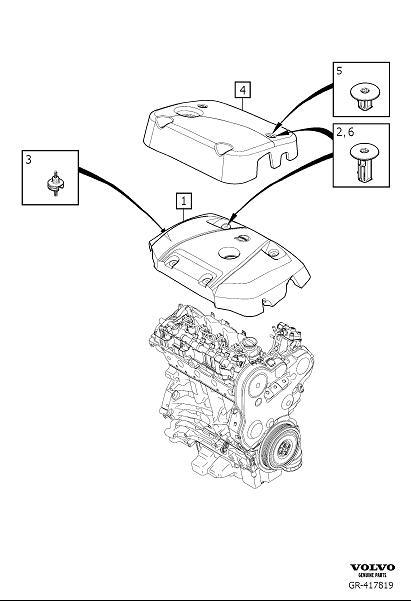 Diagram Insulation and cover, engine for your 2004 Volvo V70   
