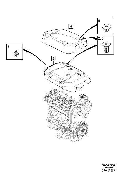 Diagram Insulation and cover, engine for your Volvo