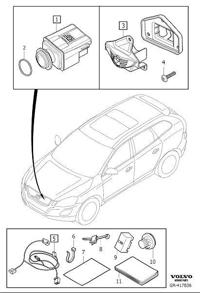 Diagram Park assist wide-angle camera front for your 2016 Volvo XC60   