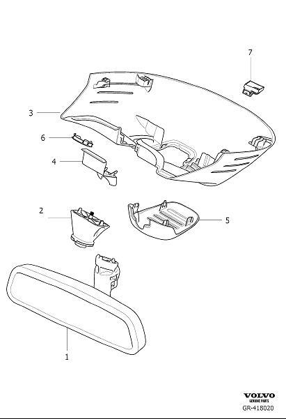 Diagram Internal rearview mirror for your Volvo S60 Cross Country  