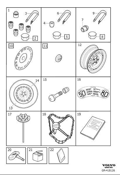 Diagram Wheel equipment for your 2020 Volvo XC90   