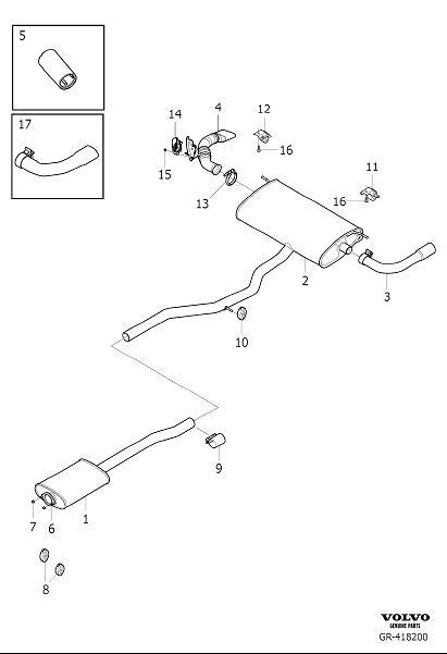 Diagram Exhaust system for your 2022 Volvo XC60   