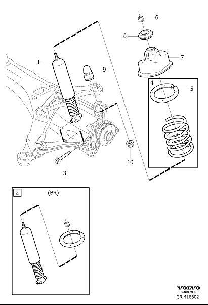 Diagram Shock absorbers rear for your 2008 Volvo XC90   