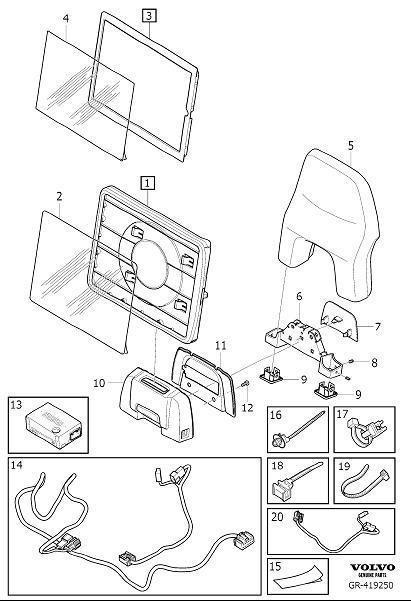 Diagram Tablet holder for your 2009 Volvo XC60   