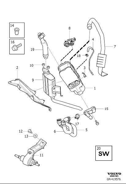 Diagram Auxiliary heater, fuel powered for your 2001 Volvo S60   