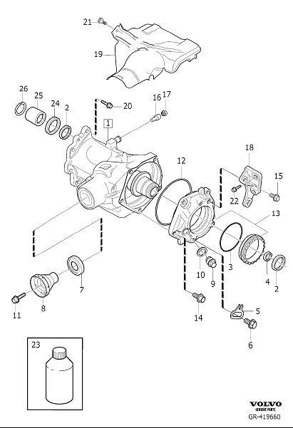 Diagram Bevel gear, adapter gearbox, angle gear and overdrive for your Volvo S40  