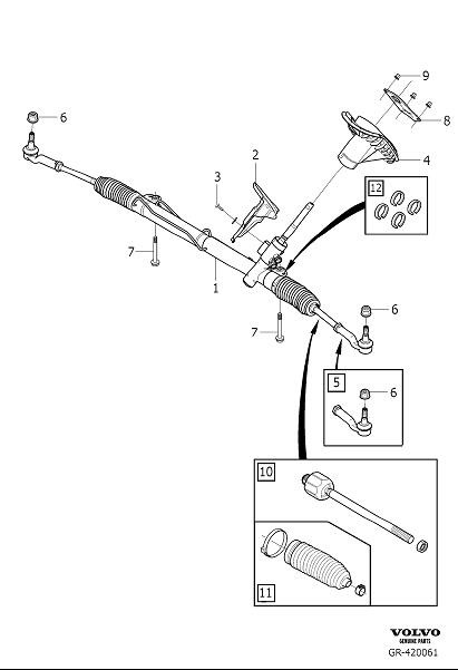 Diagram Steering gear for your 2010 Volvo XC60   