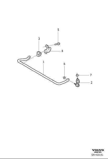 Diagram Stabilizer bar Rear, anti-roll bar rear for your Volvo