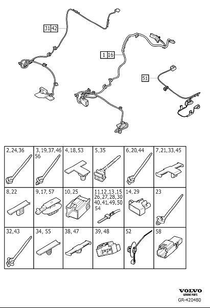 Diagram Cable harness rear seat for your 2017 Volvo XC90   