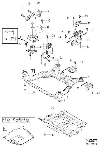 Diagram Engine mountings for your 2024 Volvo S60   