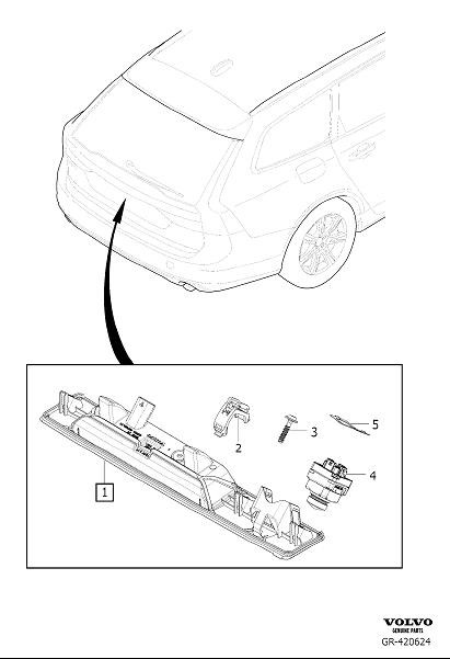 Diagram Handle tailgate for your 2000 Volvo V70   