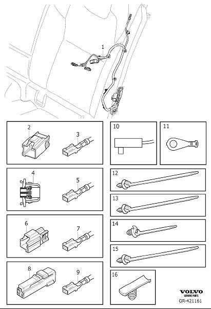 Diagram Cable harness rear seat for your Volvo V90 Cross Country  
