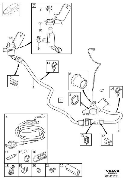 Diagram Auxiliary heater, electric for your 2012 Volvo XC60   