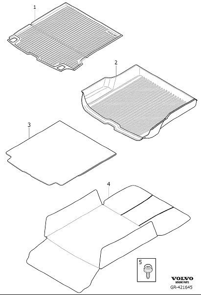 Diagram Cargo compartment mats for your 2001 Volvo V70   