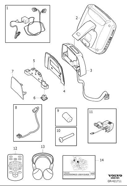 Diagram Rse headrest accessory for your 2013 Volvo XC60   