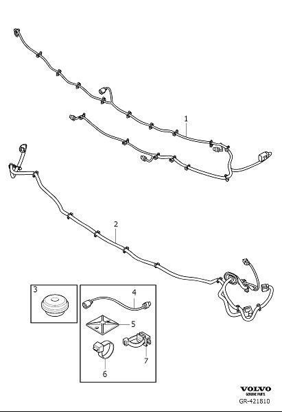 Diagram Cable harness rear bumper for your Volvo