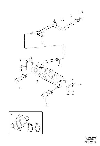 Diagram Exhaust system for your 1995 Volvo