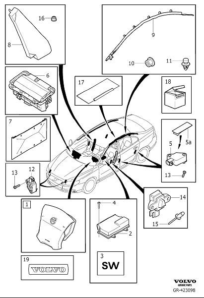 Diagram Airbag for your 2015 Volvo S80  3.2l 6 cylinder 