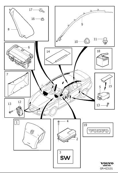 Diagram Airbag for your 2003 Volvo V70   