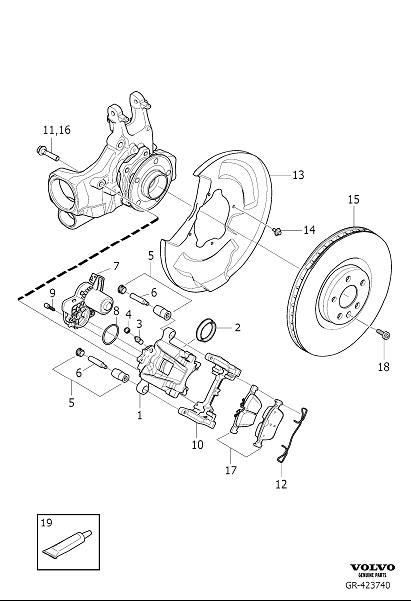Diagram Rear wheel brake for your 2021 Volvo XC90   