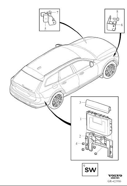 Diagram Active chassis for your 2023 Volvo V90 Cross Country   