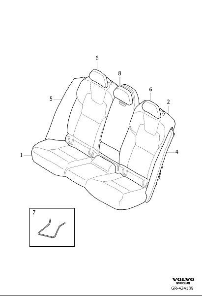 Diagram Upholstery rear seat for your 1997 Volvo S90   