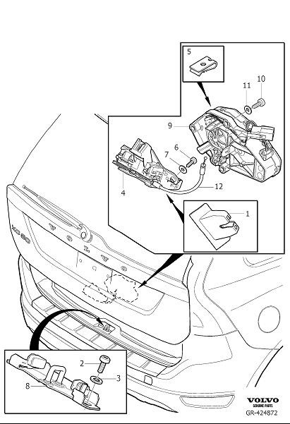 Diagram Locking system tailgate for your 2015 Volvo XC60   