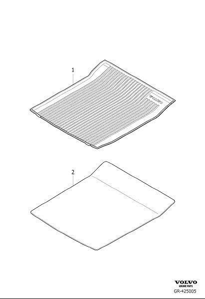 Diagram Cargo compartment mats for your 2020 Volvo V90 Cross Country   