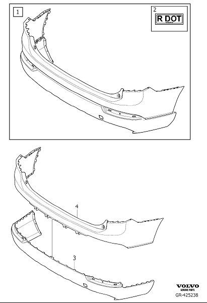 Diagram Bumper rear for your 2022 Volvo XC60   