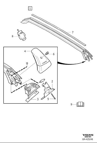 Diagram Load retainer for your 2023 Volvo V60 Cross Country   