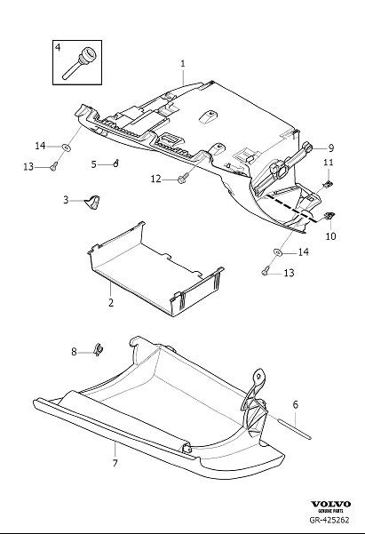 Diagram Glove compartment for your Volvo S90  