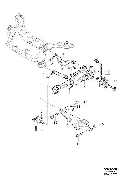 Diagram Rear suspension for your 2006 Volvo V70   