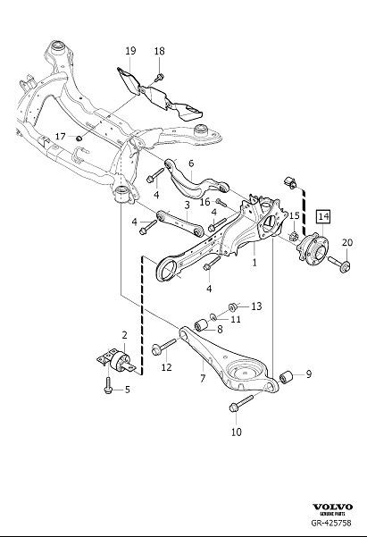 Diagram Rear suspension for your 2017 Volvo S60   