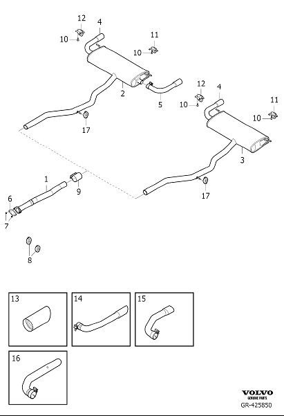 Diagram Exhaust system for your 2024 Volvo V90 Cross Country   