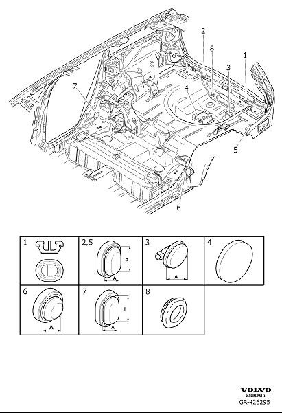 Diagram Seals body, cargo compartment for your 2014 Volvo XC70  3.0l 6 cylinder Turbo 