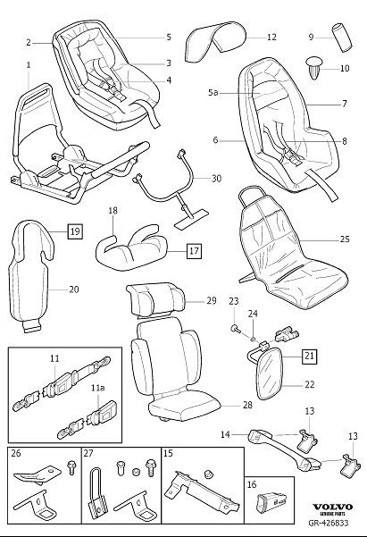 Diagram Child (safety) seat for your 2008 Volvo V70   