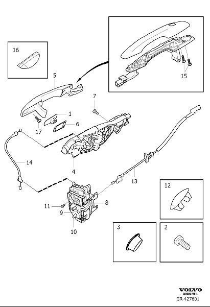Full size assembly image of Lock and handle rear door (1/1)