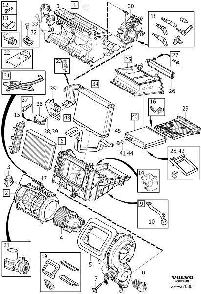 Diagram Climate unit assembly for your 2024 Volvo S60   