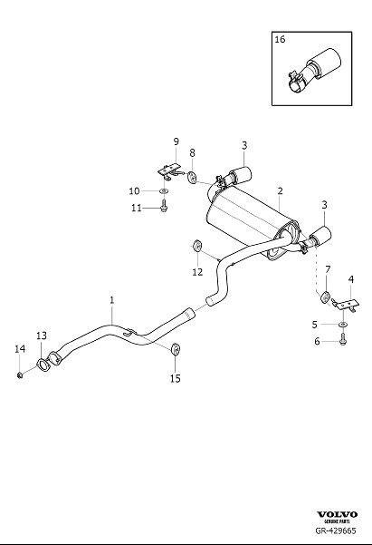 Diagram Exhaust system for your Volvo C30  