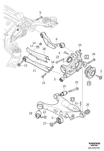 Diagram Rear suspension for your 2021 Volvo V90 Cross Country   