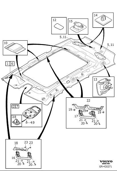 Diagram Headlining for your Volvo V90 Cross Country  