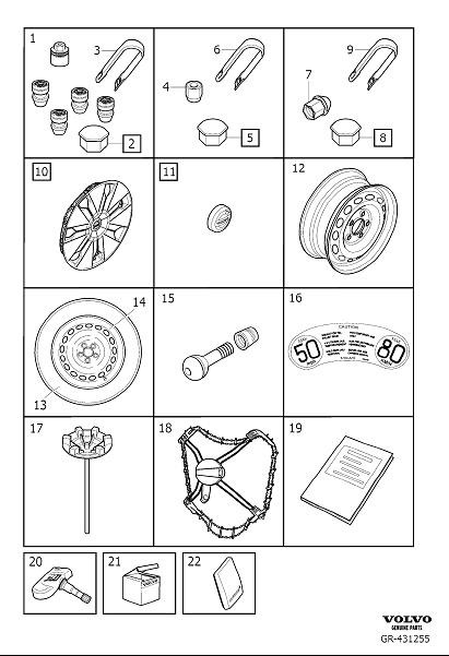 Diagram Wheel equipment for your 2007 Volvo V70   