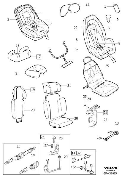 Diagram Child (safety) seat for your 2009 Volvo V70   
