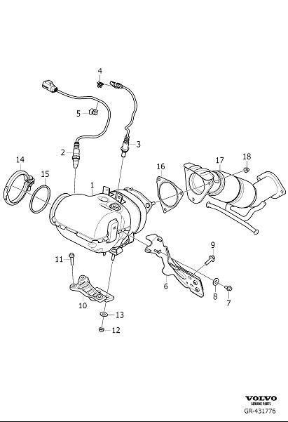 Diagram Catalytic converter for your Volvo XC60  