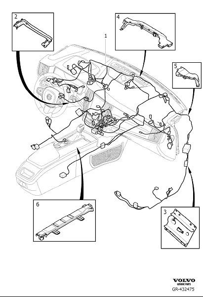 Diagram Cable harness dashboard for your 2003 Volvo V70   