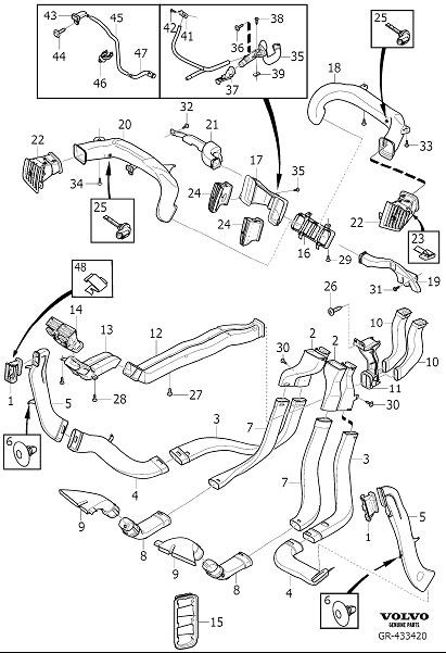 Diagram Air distribution for your 2013 Volvo XC60   