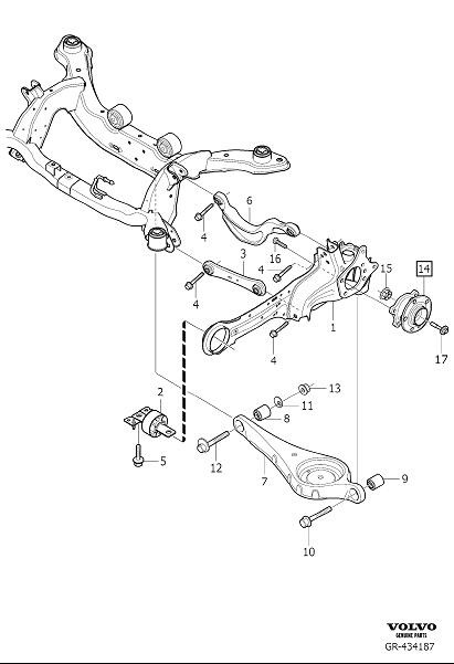 Diagram Rear suspension for your 2015 Volvo XC60  2.5l 5 cylinder Turbo 