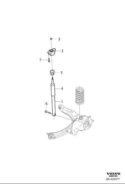 Diagram Shock absorbers rear for your 2024 Volvo V60 Cross Country   
